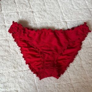 Victoria’s Secret Red Ruffled Bikini Bottoms